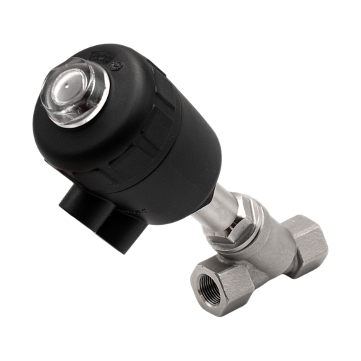 Угловой клапан с пневмоуправлением (пластик) EMCP-15-50S1