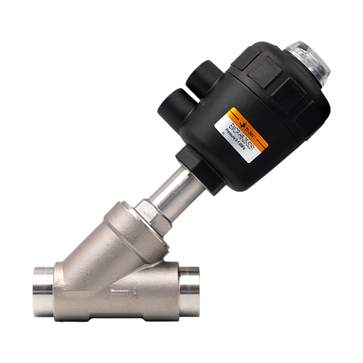 Угловой клапан с пневмоуправлением (пластик) EMCP-H8-25-50S1